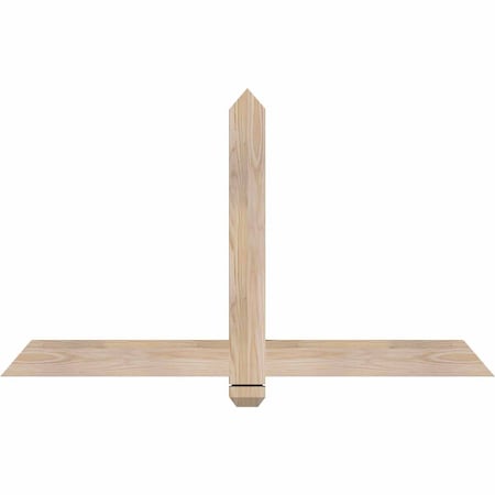 Ekena Millwork Eugene Smooth Timber Gable Bracket, Douglas Fir, 48"W x 28"H x 1 1/2"D x 3 1/2"F, 14/12 Pitch GBW048X28X0204EUG00SDF